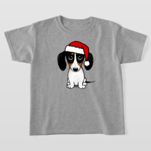 Piebald Dackel Santa Niedliche Dackel Hund T-Shirt