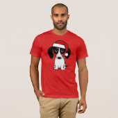 Piebald Dackel Santa Niedliche Dackel Hund T-Shirt (Vorne ganz)