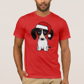 Piebald Dackel Santa Niedliche Dackel Hund T-Shirt (Vorderseite)