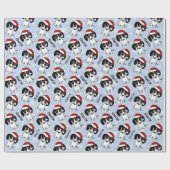Piebald Dackel Weihnachts-Individuelle Name Niedli Geschenkpapier (Flach)