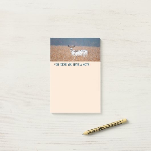 Piebald Deer Foto Post-it Klebezettel (Auf Schreibtisch)