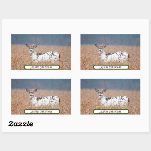 Piebald Deer Foto Stickers (Blatt)