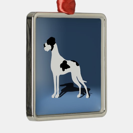 Piebald Great Dane Silbernes Ornament (Rechts)