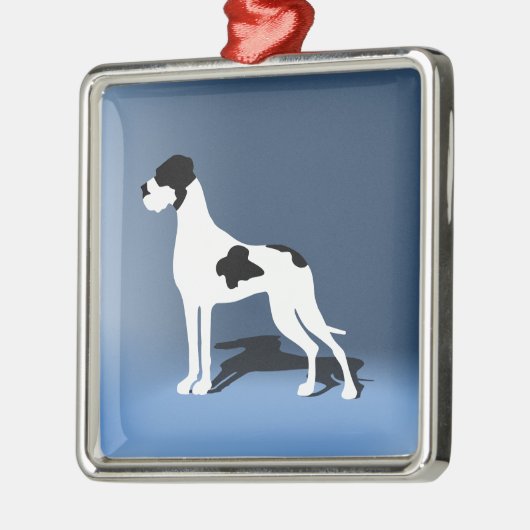 Piebald Great Dane Silbernes Ornament (Links)