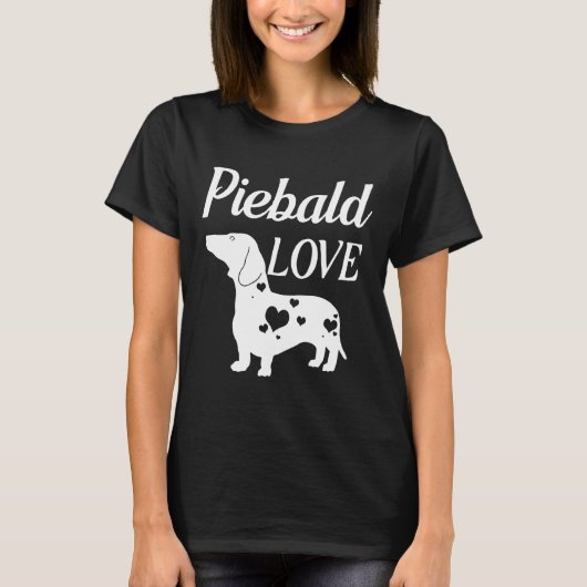 Piebald Liebe Dackel Dackel Liebe T-Shirt (Vorderseite)