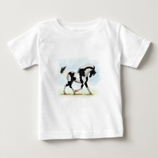 Piebald Overo Pinto Pferd Baby T-shirt (Vorderseite)
