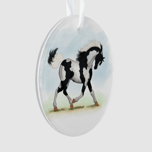 Piebald Overo Pinto Pferd Ornament (Vorderseite)