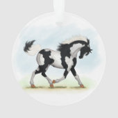 Piebald Overo Pinto Pferd Ornament (Rückseite)