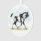 Piebald Overo Pinto Pferd Ornament (Vorderseite)