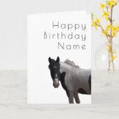 Piebald Pony Deko Birthday Karte (Gelbe Blume)