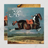 Piebaldhorse"Cehero' Aufzuchtpapier-Monogramm Einladung (Vorne/Hinten)