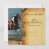 Piebaldhorse"Cehero' Aufzuchtpapier-Monogramm Einladung (Rückseite)