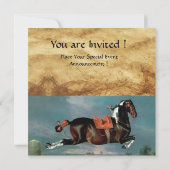 Piebaldhorse"Cehero' Aufzuchtpapier-Monogramm Einladung (Rückseite)