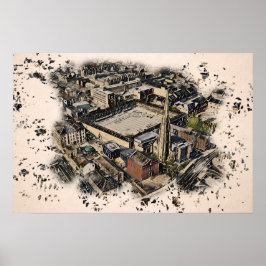 Piece Hall & Square Church Spire, Halifax Kunst Poster