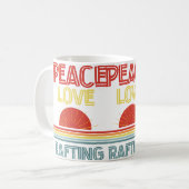 Piece Love Rafting Funny Kaffeetasse (Vorderseite Links)
