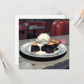 Piece of Blueberry Pie and Vanilla Ice Cream Blank Karte (Vorderseite/Rückseite Beispiel)