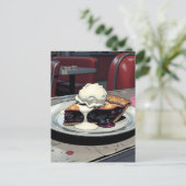 Piece of Blueberry Pie and Vanilla Ice Cream   Postkarte (Stehend Vorderseite)