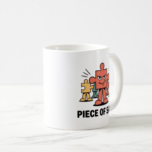 Piece of Sass Mug – Bold & Funny Puzzle Lover Gift Kaffeetasse (VorderseiteRechts)