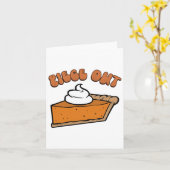 Piece Out Pie Retro Funny Erntedank Fall Groovy Karte (Gelbe Blume)