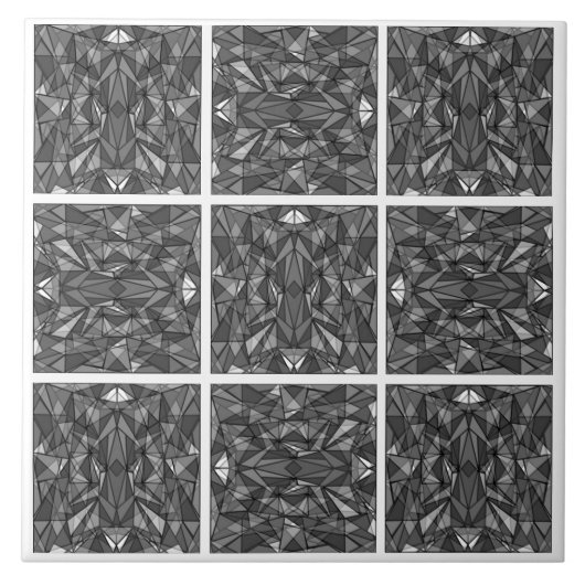 PiecedLayered 2x2 BandW Fliese (Vorderseite)