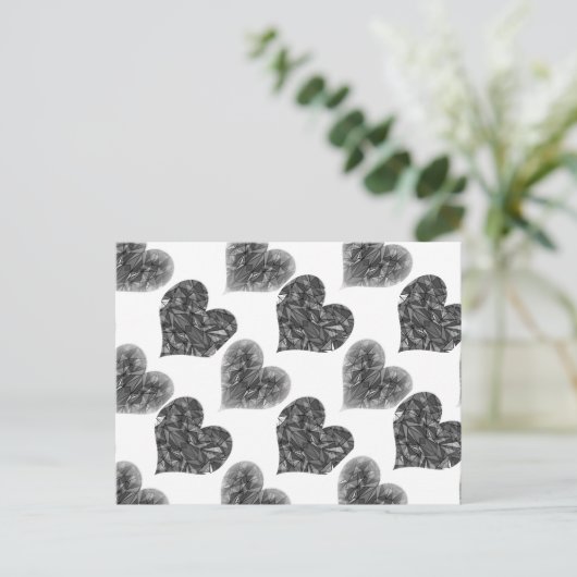 PiecedLayered BandW Postkarte (Stehend Vorderseite)