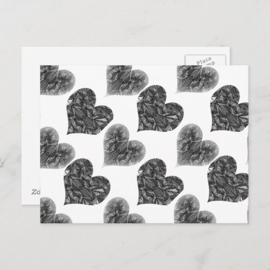 PiecedLayered BandW Postkarte (Vorne/Hinten)