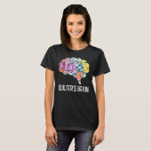 Piecemaker Geist Quilting Wissenschaft Patchwork Q T-Shirt (Vorne ganz)