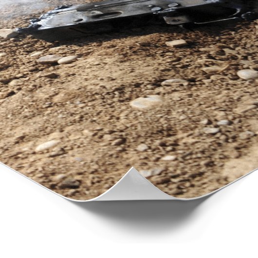 Pieces of enemy weapons lay out to cool off poster (Ecke)