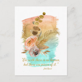 Pieces of Heaven Quote Boho Flowers  Postkarte