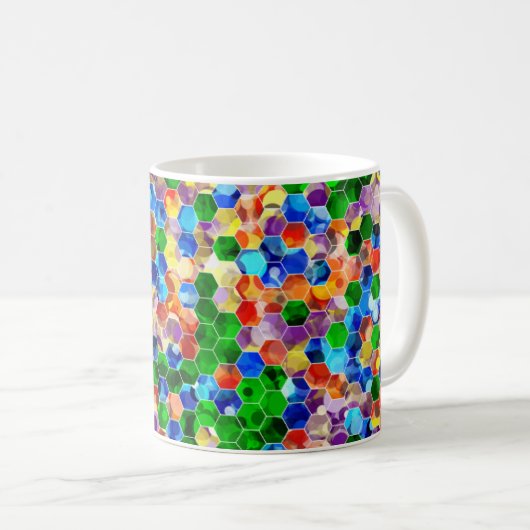 Piecewise Horizontal Hexagons Dot 11oz Tasse (VorderseiteRechts)