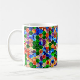 Piecewise Horizontal Hexagons Dot 11oz Tasse