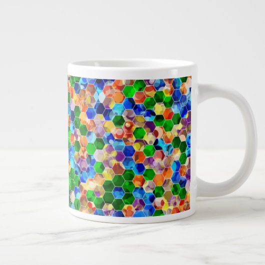 Piecewise Horizontal Hexagons Dot 20oz Tasse (Rechts)