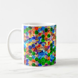 Piecewise Horizontal Hexagons Swirl 11oz Tasse