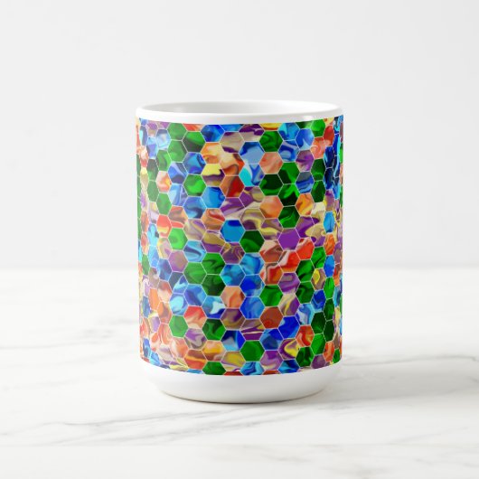 Piecewise Horizontal Hexagons Swirl 15oz Tasse (Mittel)