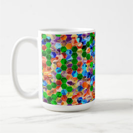 Piecewise Horizontal Hexagons Swirl 15oz Tasse