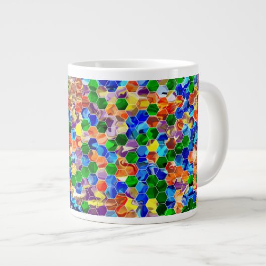 Piecewise Horizontal Hexagons Swirl 20oz Tasse (Vorderseite Rechts)