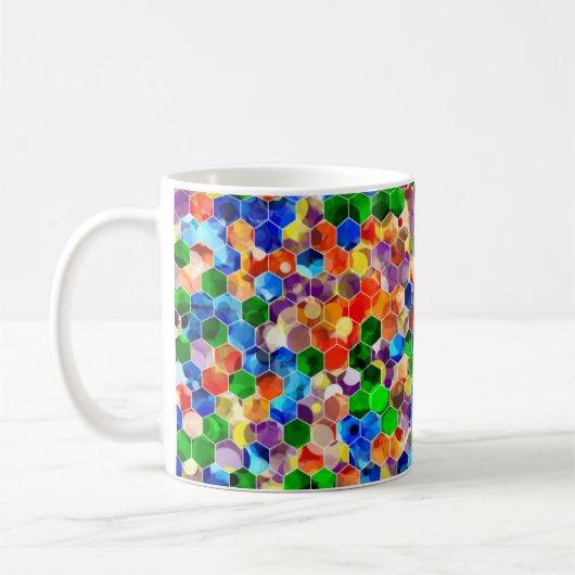 Piecewise Vertikale Hexagons Dot 11oz Tasse (Links)