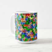 Piecewise Vertikale Hexagons Swirl 15oz Tasse (Vorderseite Links)