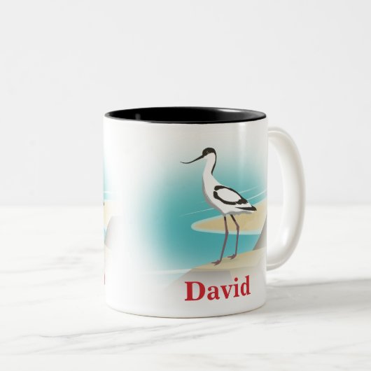 Pied Avocet Bird Zweifarbige Tasse (VorderseiteRechts)
