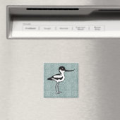 Pied Avocet Niedlich Birdorable Cartoon Bird Magnet (In Situ (Geschirrspüler))