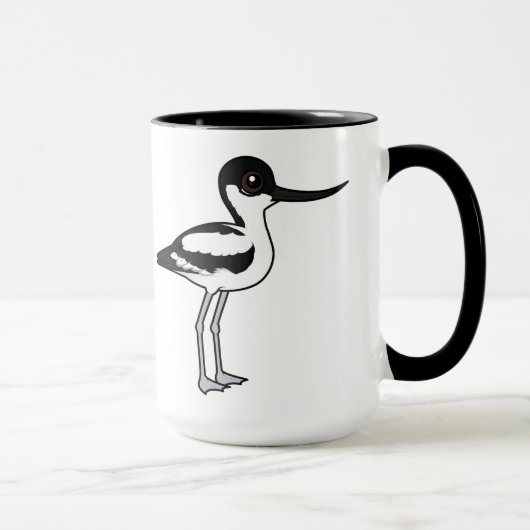 Pied Avocet Niedlich Birdorable Cartoon Bird Tasse (Rechts)