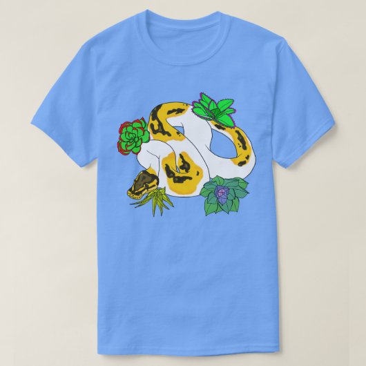 Pied Ball Python mit Sukkulturen T-Shirt (Design vorne)