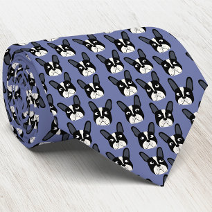 Pied French Bulldog Blue Neck Tie Krawatte