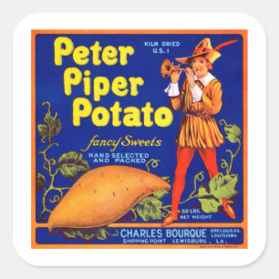 Pied Piper Kartoffel Quadratischer Aufkleber