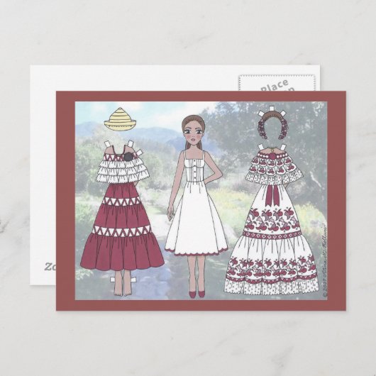 Piedad von Panama Paper Doll Postcard Postkarte (Vorne/Hinten)