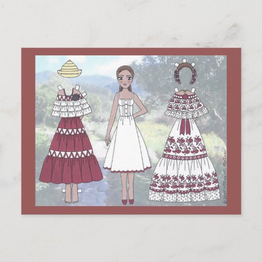 Piedad von Panama Paper Doll Postcard Postkarte (Vorderseite)
