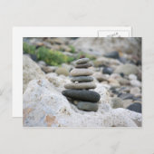 Piedras zen en la playa de Almería Postkarte (Vorne/Hinten)