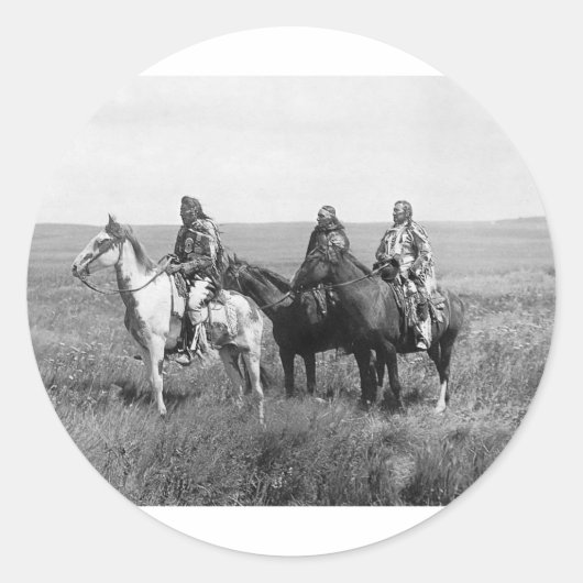 Piegan Blackfeet Chiefs Runder Aufkleber (Vorderseite)