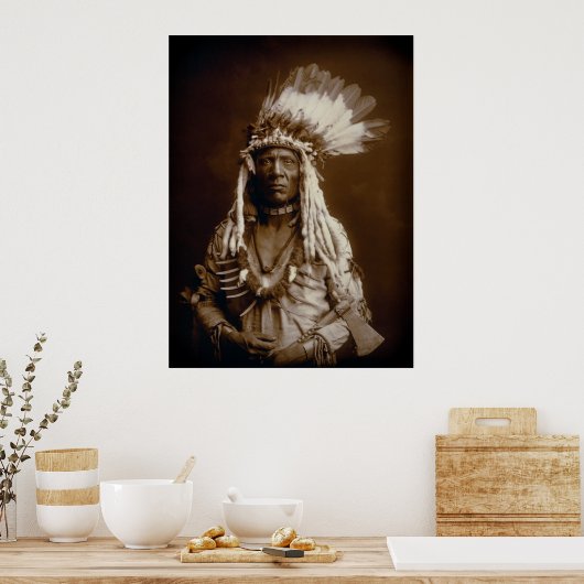 PIEGAN BLACKFEET MAN WEASEL SCHWANZ 1900 POSTER (Küche)