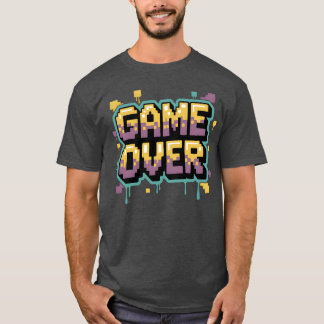 Pielated Game Over Nachrichtendesign retro Familie T-Shirt